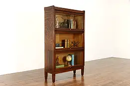 Lawyer 3 Stack Antique Quarter Sawn Oak Office Library Bookcase, Weis #37623