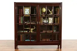 Arts & Crafts Mission Oak Antique Craftsman Bookcase or China Cabinet #38119