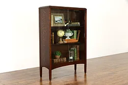 Quarter Sawn Oak Antique Sliding Glass Bookcase, Bathroom Cabinet, Macey #37627