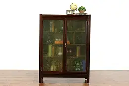 Mission Arts & Crafts Oak 2 Door Bookcase, Wavy Glass, Grand Rapids #38120