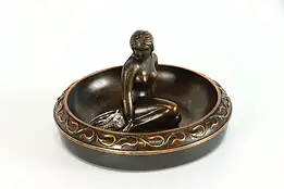 Art Deco Vintage Spelter Mermaid Trinket, Jewelry Tray, L. E. Mason #38316