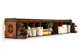 Walnut Squirrel Salvage Architectural Fragment Hanging Shelf with Pockets #38654