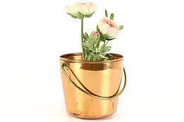 Farmhouse Copper Antique Bucket, Small Pot or Planter  #39156