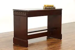 Hall or Organ Antique Bench Walnut Gothic Carved, Lift Lid Storage #34114