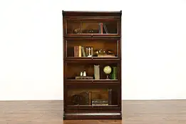 Arts & Crafts Mission Oak 4 Stack Antique Office Lawyer Bookcase Humphrey #37101