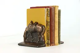 Pair of Grazing Horse Antique Bronze Finish Antique Bookends #39083