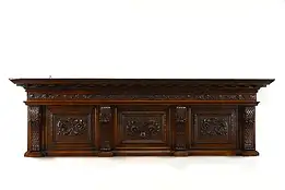 Architectural Salvage Italian Carved Walnut Antique 80" Fragment, Mantel #39222