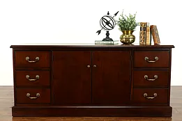 Traditional Vintage Walnut Office Credenza, Lateral File, Jasper Indiana #40085
