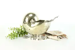 Victorian Antique Silverplate Nautilus Shell & Ladle Sauciere, Gravy Boat #39995