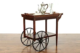 Arts & Crafts Mission Oak Antique Craftsman Rolling Bar or Tea Cart #40131