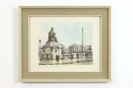 Place de la Concorde Vintage Watercolor Print, Delarue 17.5" #39973