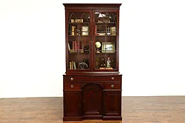 Georgian Design Antique English Mahogany Secretary Desk & Bookcase #39680