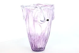 Italian Vintage Art Glass Vase, Signed Lavorazione Murano #40165