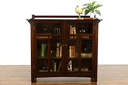 Arts & Crafts Mission Antique Craftsman Office or Library Bookcase, China #40044