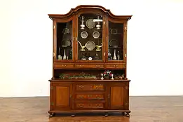 German Biedermeier Antique 1825 Sideboard, China Cabinet, Office Bookcase #40097