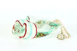 Murano Venetian Vintage Italian Art Glass With Fish and Ribbon #40241