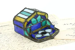 Hand Leaded Stained Glass Antique Inkwell & Pen Holder #40199
