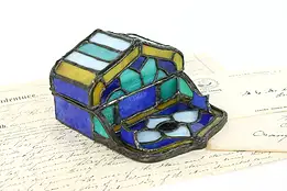 Hand Leaded Stained Glass Antique Inkwell & Pen Holder #40199