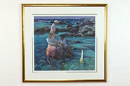 Tide Pools Vintage Original Serigraph Art Print 1994 Dan Hatfield 43.5" #40102