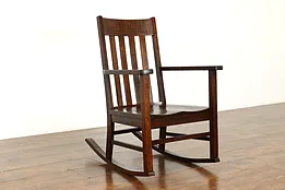 Arts & Crafts Mission Oak Antique Rocker Craftsman Rocking Chair #40116