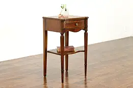 French Style Antique Mahogany & Satinwood Nightstand or End Table #38876