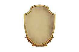 French Style Antique Shield Shaped Hand Painted Wall Hanging Mirror #40271