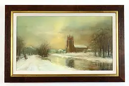 St. Mary's Church Vintage Scottish Original Oil Painting 1977 Patrick 25" #39879