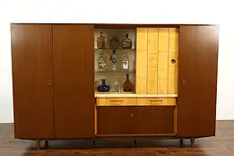 Midcentury Modern Vintage German Bar Cabinet, Armoire Elvira 1966 #39978