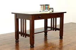Mission Oak Arts & Crafts Antique Craftsman Office Desk or Library Table #36727