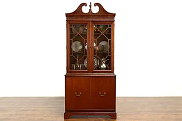 Traditional Federal Style Vintage Mahogany China Curio Cabinet, Bookcase #40122