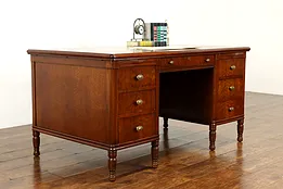 Traditional Antique Walnut Library or Executive Office Desk #40080