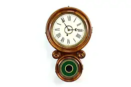 Victorian Antique Rosewood Figure 8 Schoolhouse Wall Clock Ingraham #39719