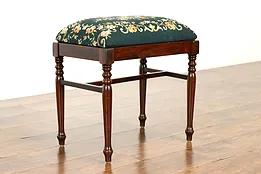 Traditional Vintage Needlepoint & Petit Point Bench or Stool, Thomasville #40293