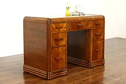 Art Deco Waterfall Vintage Walnut Desk, Dressing Table or Vanity #37753