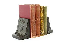 Pair of Abraham Lincoln Antique Patinated Coppery Bronze Bookends HS #40403