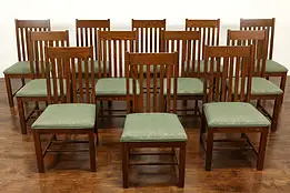 Set of 12 Vintage Craftsman Mission Oak Dining or Office Chairs Buckstaff #39758