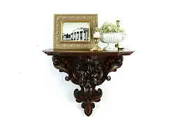 Victorian Renaissance Antique Carved Walnut Wall Shelf, Floral Motifs #40472