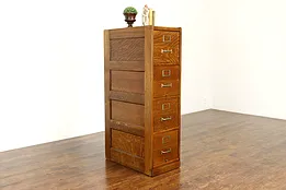 Arts & Crafts Mission Oak Antique 4 Drawer Craftsman Office File Cabinet #40386