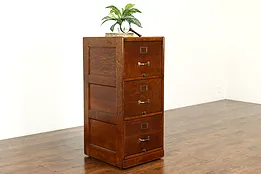 Quarter Sawn Oak 3 Drawer Office or Library Legal File Cabinet, Macey #40402