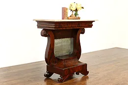 Empire Antique Mahogany Hall Console or Petticoat Table, Marble Top #39638
