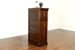 Arts & Crafts Mission Oak Antique Office or Library File Cabinet, Globe #40465