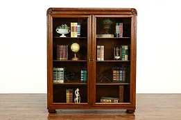 Empire Antique Carved Quarter Sawn Oak Office or Library Bookcase #40587