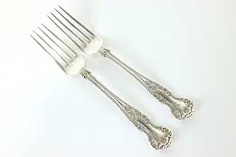 Pair of Sterling Silver 7" Buttercup Antique Dinner Forks Gorham, Mono #40716