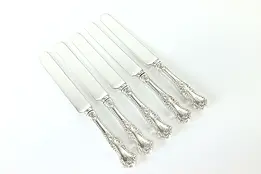 Set of 5 Sterling Silver Buttercup Antique Dinner Knives Gorham, Monogram #40718