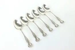 Set of 6 Sterling Silver Buttercup Antique Teaspoons Gorham, Monogram #40719