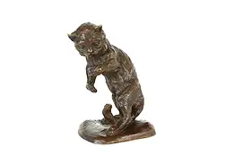 Farmhouse Antique Bronze Vintage Standing Cat Statue #40559