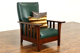 Arts & Crafts Mission Oak Antique Craftsman Morris Recliner Chair, Royal #40316