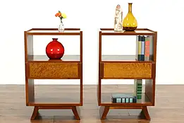 Pair of Midcentury Modern Vintage Mahogany Nightstands or End Tables Rway #40371