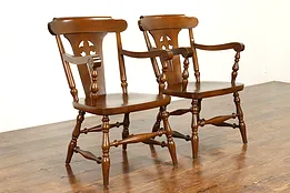 Pair of Traditional Antique Walnut Dining or Office Chairs, Milwaukee #39774
