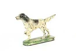 Farmhouse Antique Iron Painted English Setter Dog Door Stop #40543